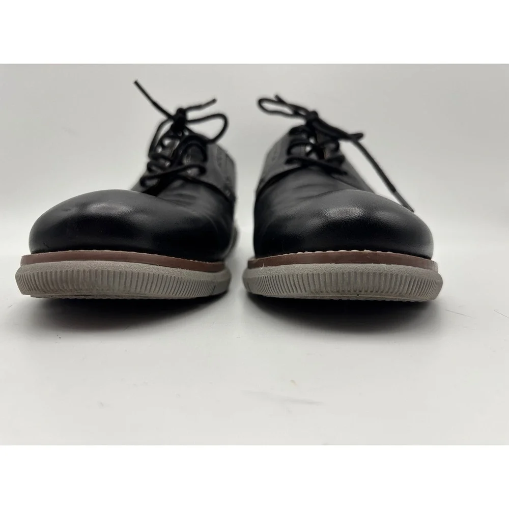 Johnston & Murphy Boys 5.5M Black Genuine Leather Oxford Derby Shoes Flex Sole